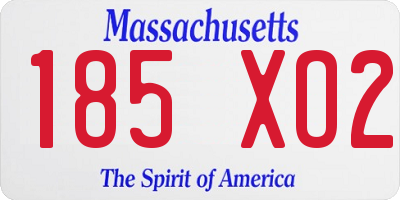 MA license plate 185XO2