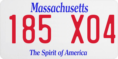 MA license plate 185XO4