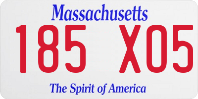 MA license plate 185XO5