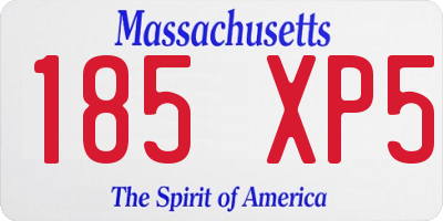 MA license plate 185XP5