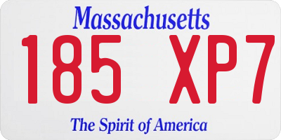 MA license plate 185XP7