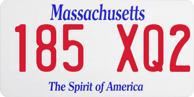 MA license plate 185XQ2