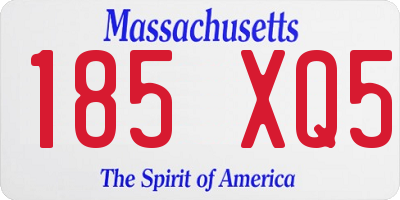 MA license plate 185XQ5