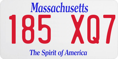 MA license plate 185XQ7