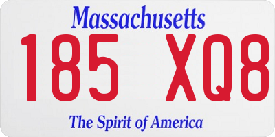 MA license plate 185XQ8