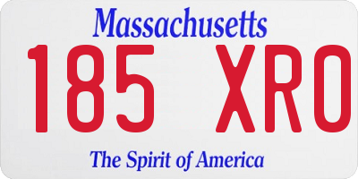 MA license plate 185XR0