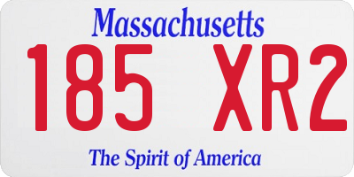 MA license plate 185XR2