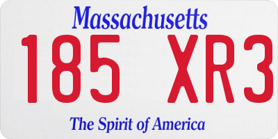 MA license plate 185XR3