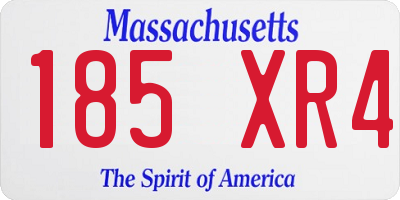 MA license plate 185XR4