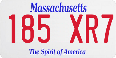 MA license plate 185XR7