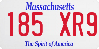 MA license plate 185XR9