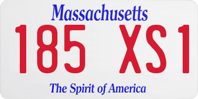MA license plate 185XS1