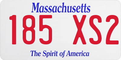 MA license plate 185XS2