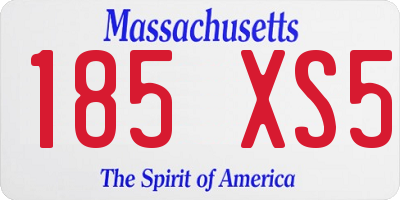 MA license plate 185XS5