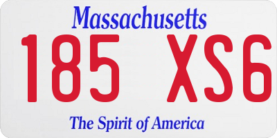 MA license plate 185XS6