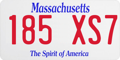 MA license plate 185XS7