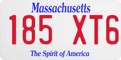 MA license plate 185XT6
