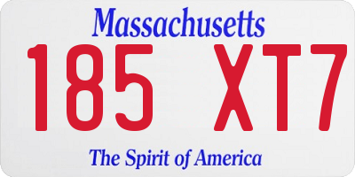 MA license plate 185XT7