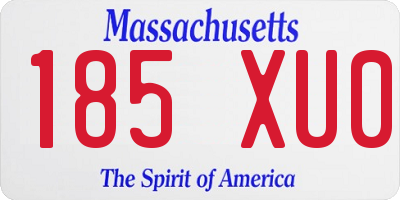 MA license plate 185XU0