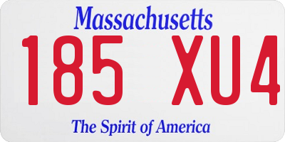 MA license plate 185XU4