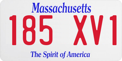 MA license plate 185XV1
