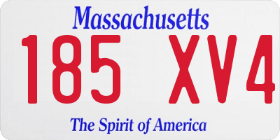 MA license plate 185XV4