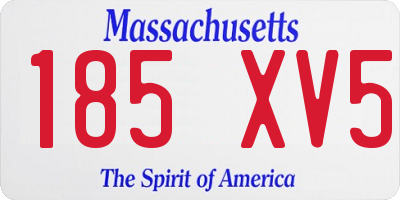 MA license plate 185XV5