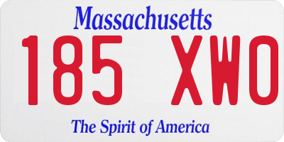 MA license plate 185XW0
