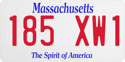 MA license plate 185XW1