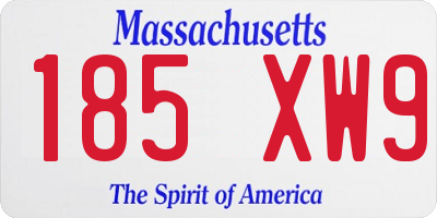 MA license plate 185XW9