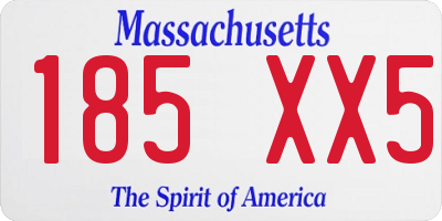 MA license plate 185XX5