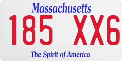MA license plate 185XX6