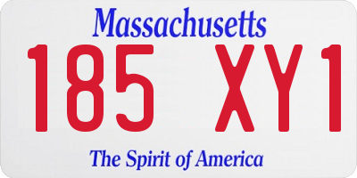 MA license plate 185XY1