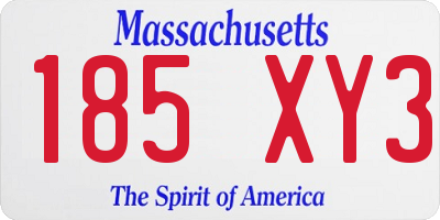 MA license plate 185XY3