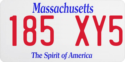 MA license plate 185XY5