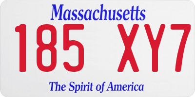 MA license plate 185XY7