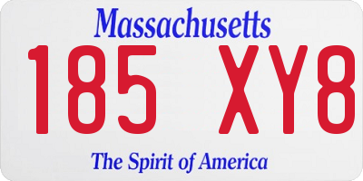 MA license plate 185XY8