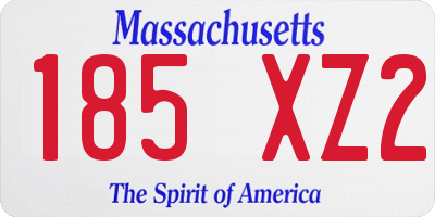 MA license plate 185XZ2