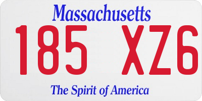 MA license plate 185XZ6