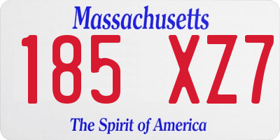 MA license plate 185XZ7