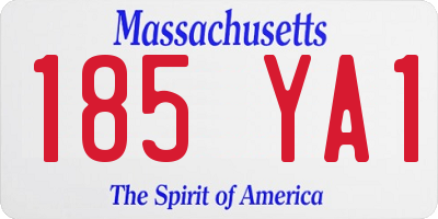MA license plate 185YA1