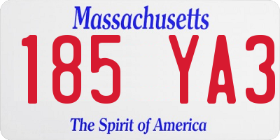 MA license plate 185YA3