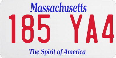 MA license plate 185YA4