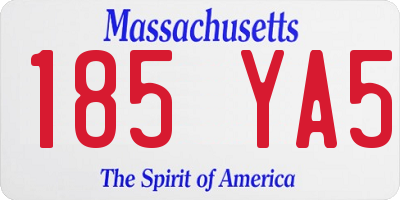 MA license plate 185YA5