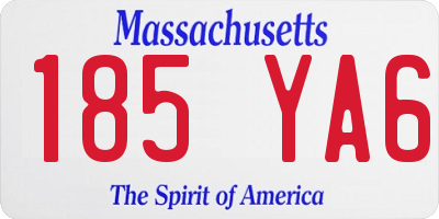 MA license plate 185YA6
