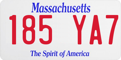 MA license plate 185YA7