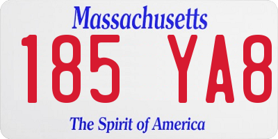 MA license plate 185YA8
