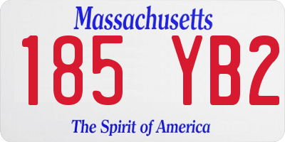 MA license plate 185YB2