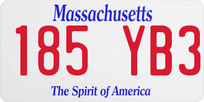 MA license plate 185YB3