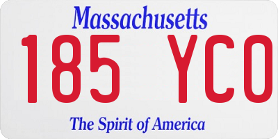 MA license plate 185YC0